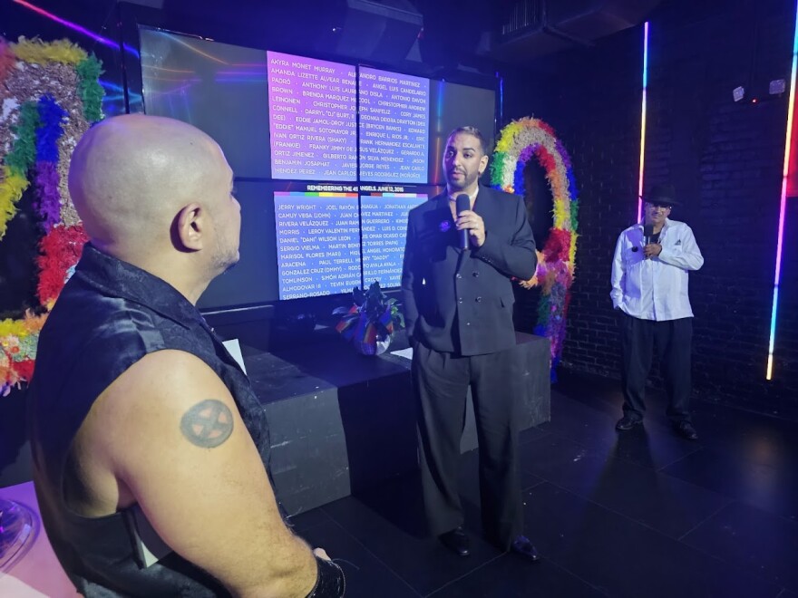 (Center) Michael Morales Hernandez, a Pulse survivor, shares his story of what happened to him on June 12, 2016, after being shot four times and watching his partner, Michael Morales Hernandez, die during the nightclub shooting.