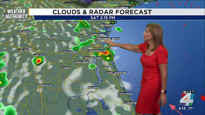 Filtered sunshine, near-record heat, storm chances Saturday; feels like temperatures at/above 100 degrees