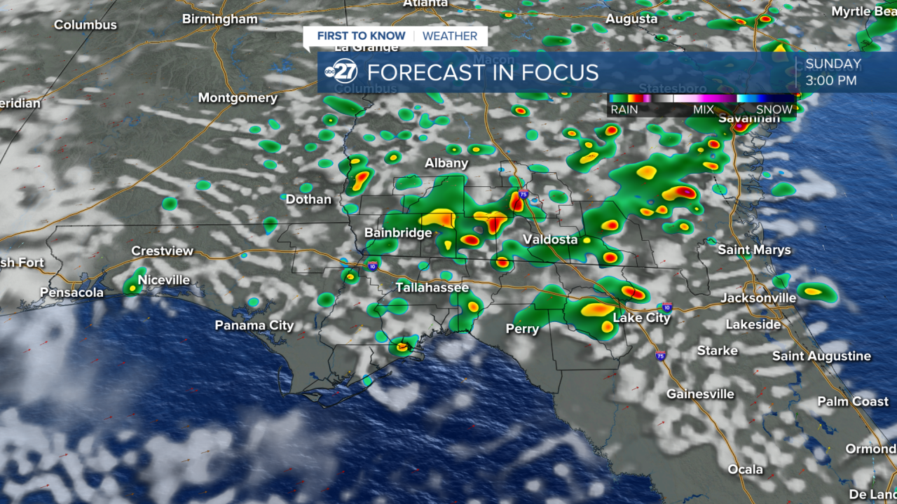 Forecast in Focus Sunday afternoon (3 P.M.)