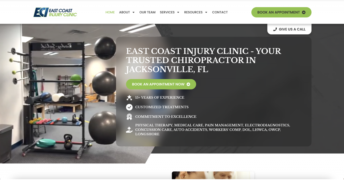 East Coast Injury Clinic Provides Chiropractic Care in Jacksonville, Florida