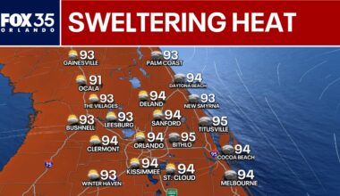 Orlando weather: Sweltering heat, Space Coast showers ahead