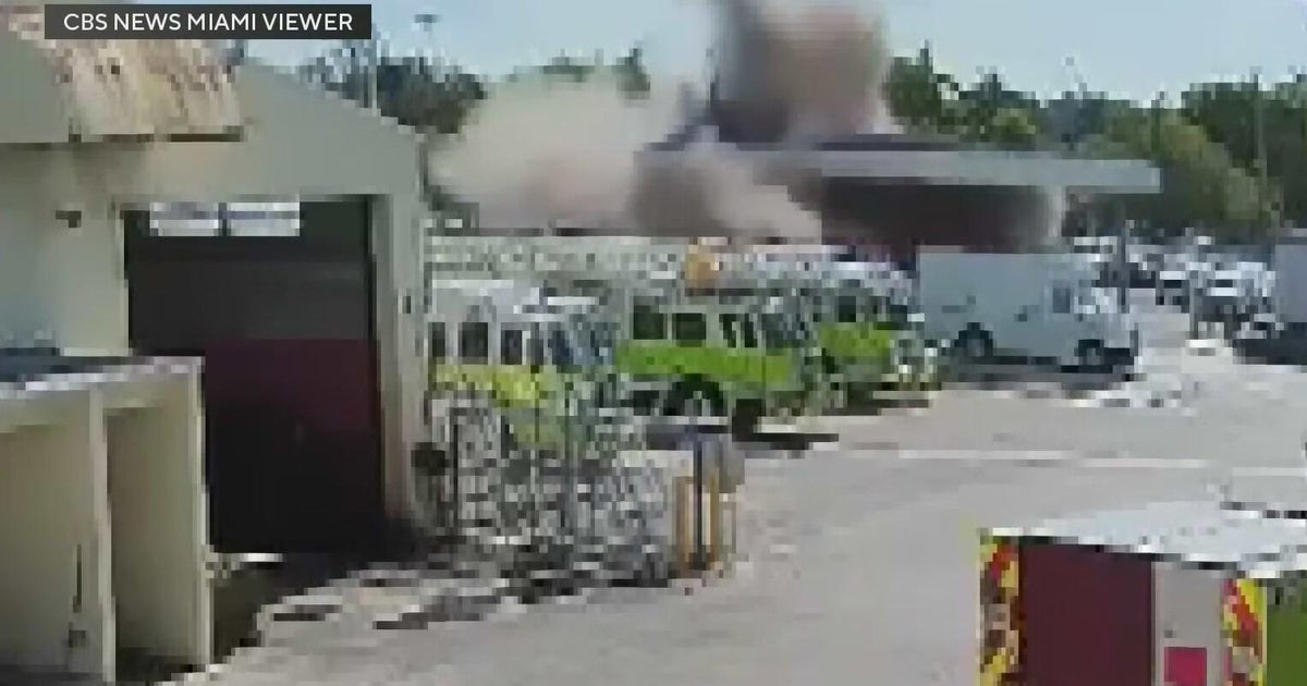 Surveillance video shows moments of explosion at Miami-Dade Fire Rescue logistics facility, leaving 1 dead, 4 injured