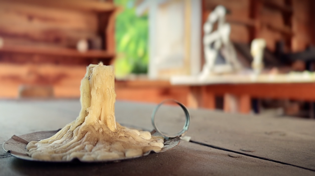 A homemade candle.