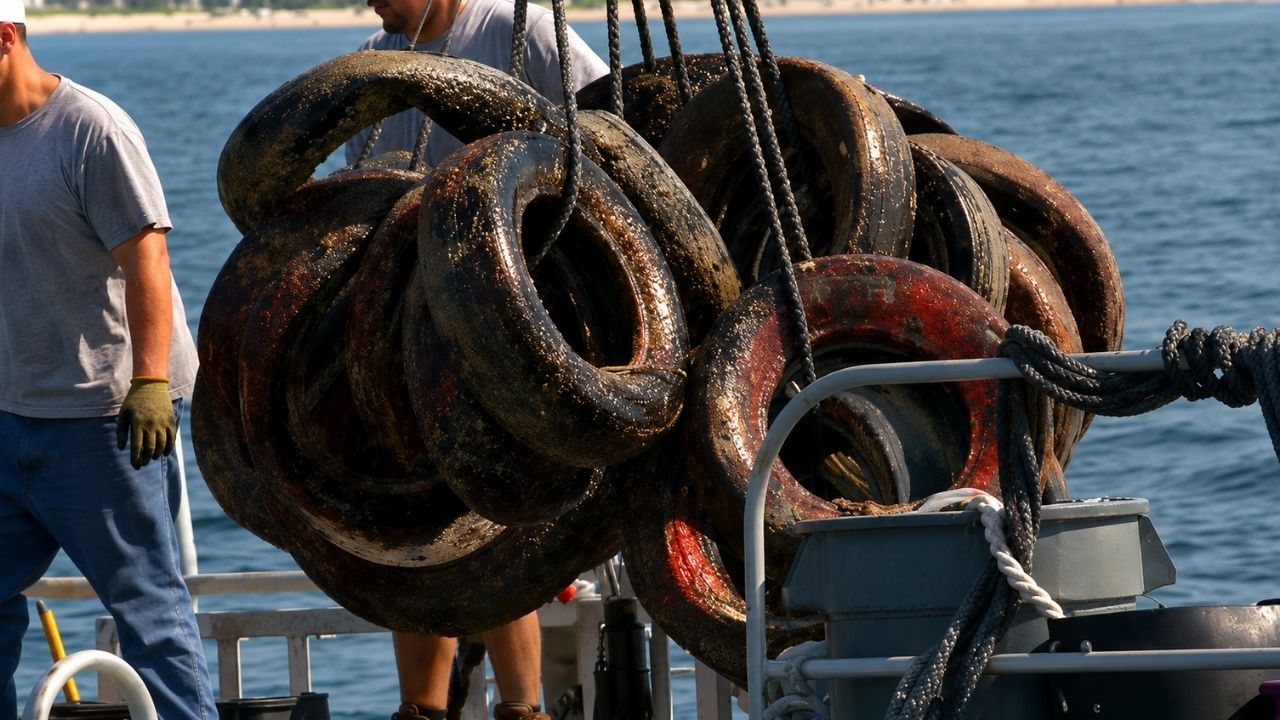 Tires in the ocean in Fort Lauderdale become a failed artificial reef, hit corals and generate cleanup.
