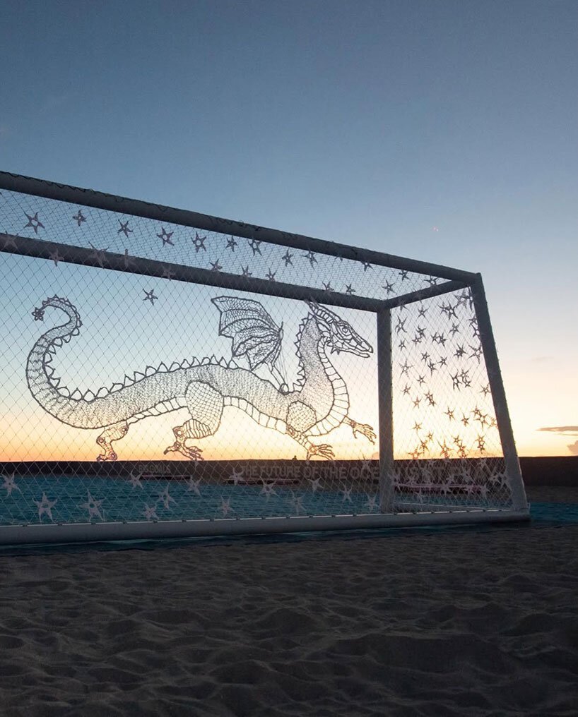 argentine artisans crochet soccer nets into monumental artworks on miami beach - 9
