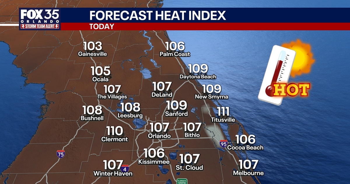 Orlando weather: Heat advisory for Central Florida as heat index climbs to the 100s