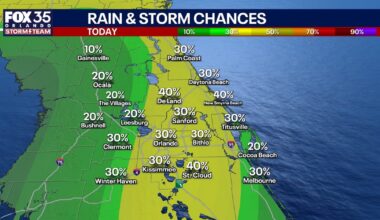 Orlando weather: Lower rain chances as temperatures reach the mid-90s