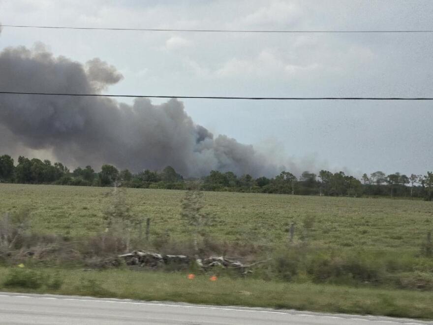 An active wildfire was reported Monday in Charlotte County near U.S. 41.