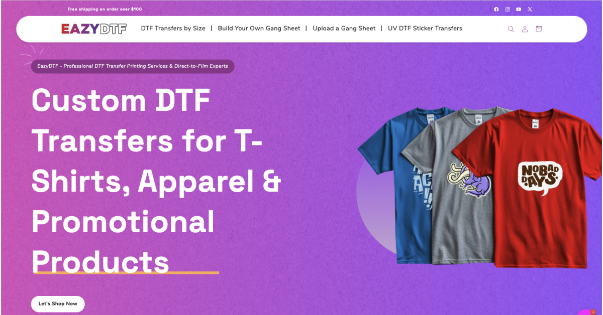 EazyDTF Brings Same-Day DTF Transfers to Tampa, Florida