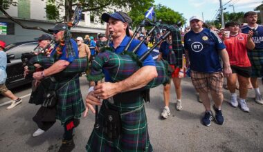 Scotland fans descend on Miami for clash with Brazil after decimating Boston's beer supply
