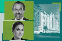 Shoma Group’s Massoud and Stephanie Shojaee with renderings of Ponce 8