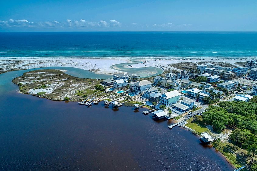 Aerial view of Grayton, Florida.