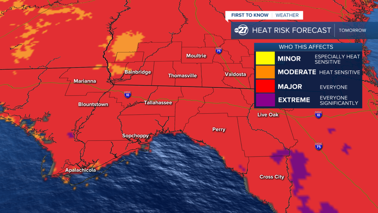 Monday Heat Risk Map
