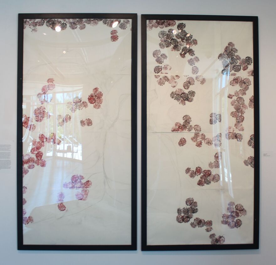 Student artist Sadye Sandifer chose the Morning Bride flower for her artwork in 'Boredom.'