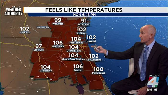 A warm night as isolated thunderstorms weaken