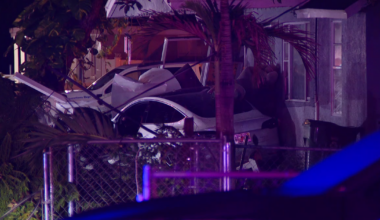 Tesla crashes into porch of North Tampa home; TECO responds to downed power line: Police