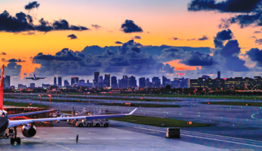 MIA south runway dusk