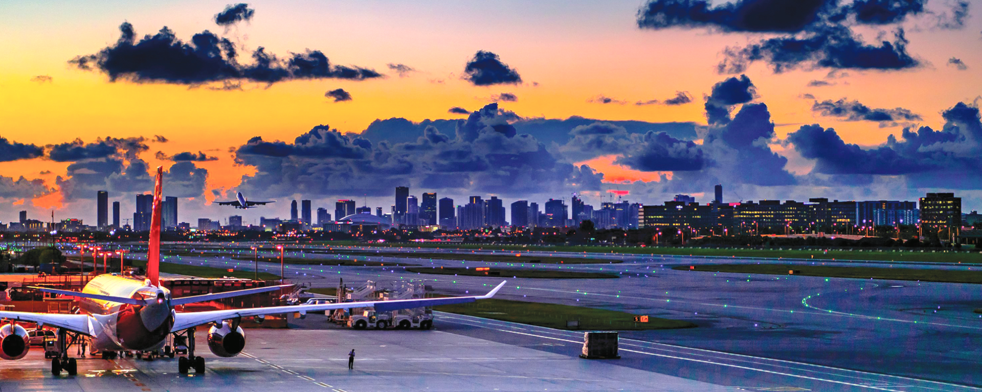 MIA south runway dusk