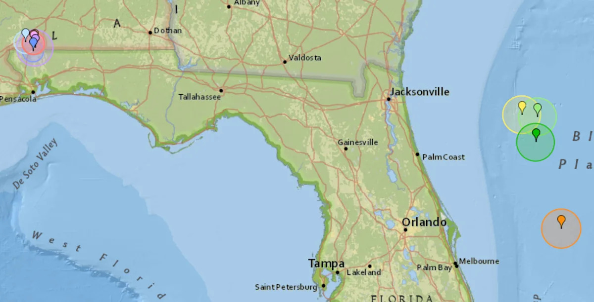Earthquake felt in Tallahassee? See free database and Florida graphic maps