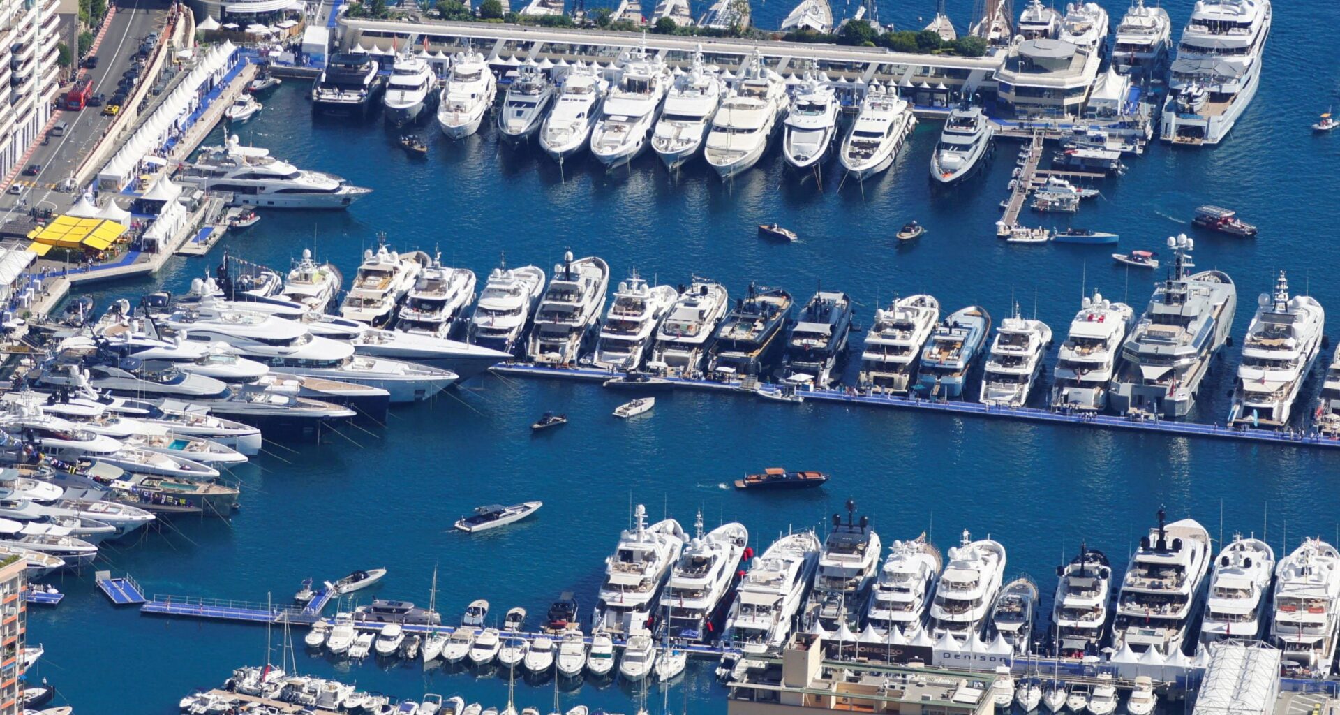 Luxury boats are seen during Monaco Yacht Show, in Monaco