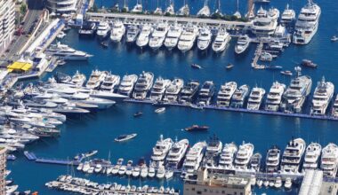 Luxury boats are seen during Monaco Yacht Show, in Monaco