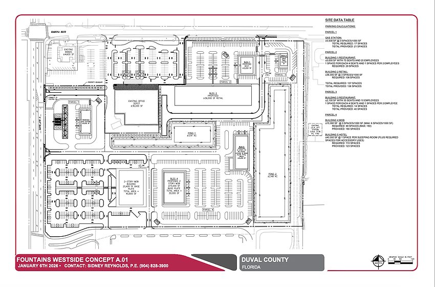 Plans for the Fountains at Westside at southeast Lane Avenue and Ramona Boulevard off Interstate 10 include medical, hospitality, dining and retail uses. Plans for the Fountains at Westside at southeast Lane Avenue and Ramona Boulevard off Interstate 10 include medical, hospitality, dining and retail uses.