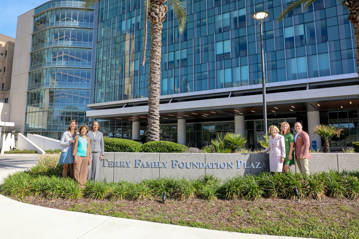 Pictured from left: Kimberly Jones, chief philanthropy officer, Baptist Health Foundation; Betsy Cox, board chair, Terry Family Foundation (TFF); Kathleen Shaw, executive vice president, TFF; Kathleen Cold, trustee TFF; Allegra C. Jaros, hospital president, Wolfson Children