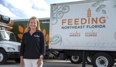 Susan King with a delivery truck