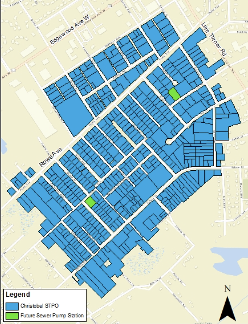 A map of the Christobel septic tank phase-out project. A map of the Christobel septic tank phase-out project.