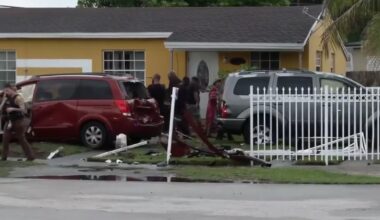 3 hospitalized after violent chain-reaction crash that caused parked car to hit wall of SW Miami-Dade home - WSVN 7News | Miami News, Weather, Sports