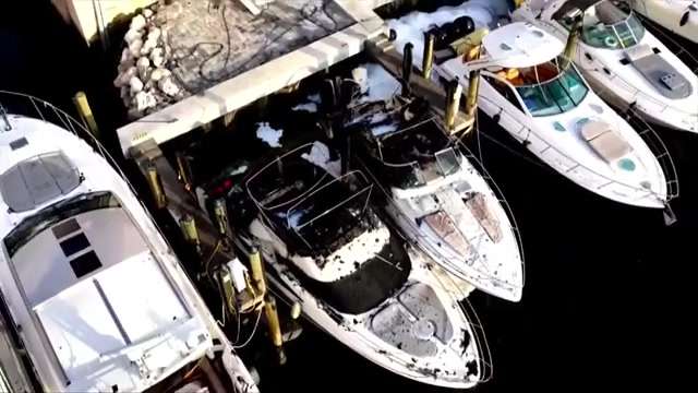 4 boats damaged after fire ignites overnight at Miami marina - WSVN 7News | Miami News, Weather, Sports