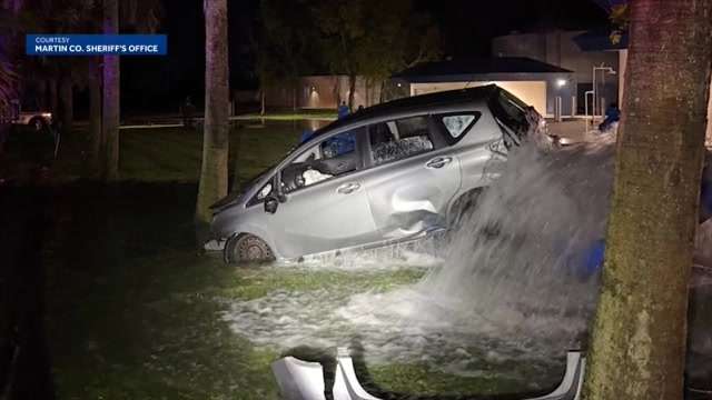 SUV driver slams into water pipe at Martin County treatment plant, affecting service for 7,000 customers - WSVN 7News | Miami News, Weather, Sports