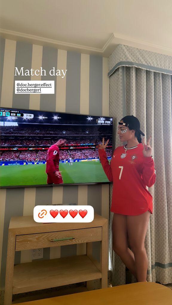 Georgina Rodríguez smiles beside Cristiano Ronaldo after calling herself his "lucky charm" during their Miami reunion.