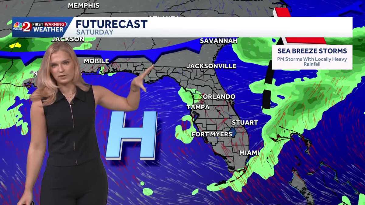 Timing out sea breeze storms this afternoon across Central Florida