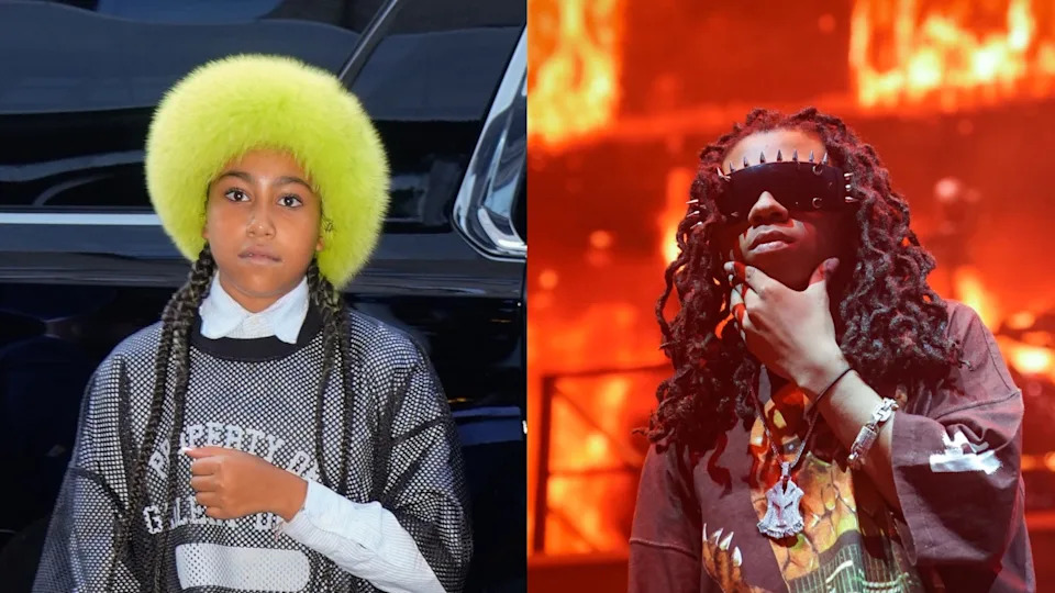 (L-R) North West and Lil Novi.