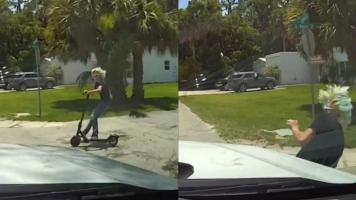 Florida 15-Year-Old Crashes Electric Scooter Into Deputy's Car: Video