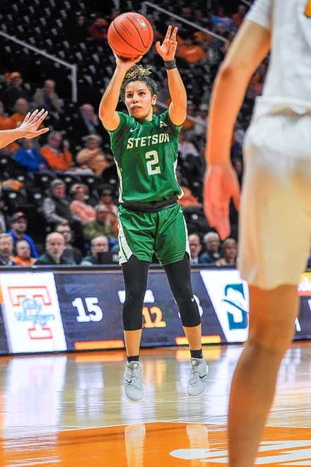 McKenna Beach, a graduate of Cape Coral High School, is in her final season playing for the Stetson women's basketball team. She's played in 123 games for the Hatters after tearing her ACL twice in high school.