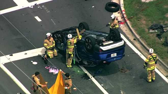 Car flips, 10 people involved in crash near SeaWorld | car flips, 10 people involved in crash near seaworld |