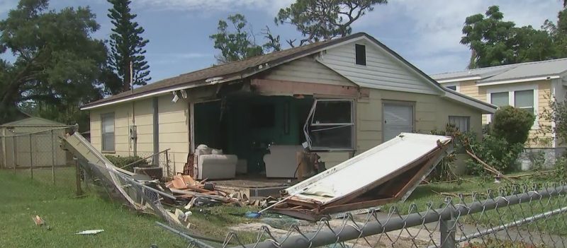 Family describes moment stolen car crashes into St. Pete home, sparking fire