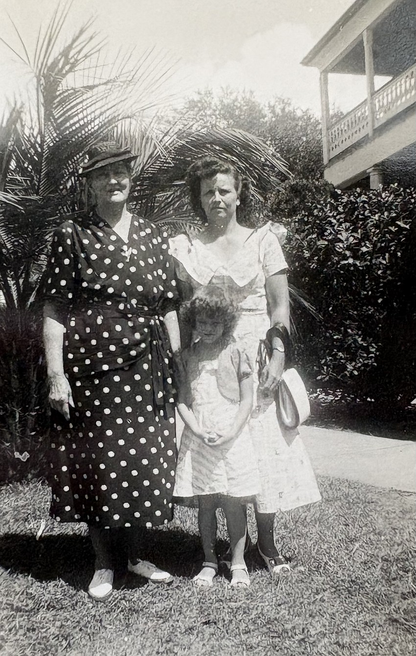 Three generations of Mary Francis Fischer Howard’s family dressed up for a photo. With the little girl are her mother, Mary Fischer, right, and grandmother, Lenora Mach. Three generations of Mary Francis Fischer Howard’s family dressed up for a photo. With the little girl are her mother, Mary Fischer, right, and grandmother, Lenora Mach.