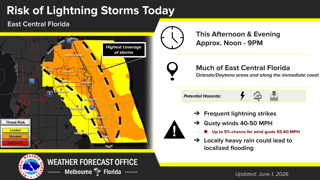 High temperatures and lightning storms expected to hit Central Florida – Orlando Sentinel