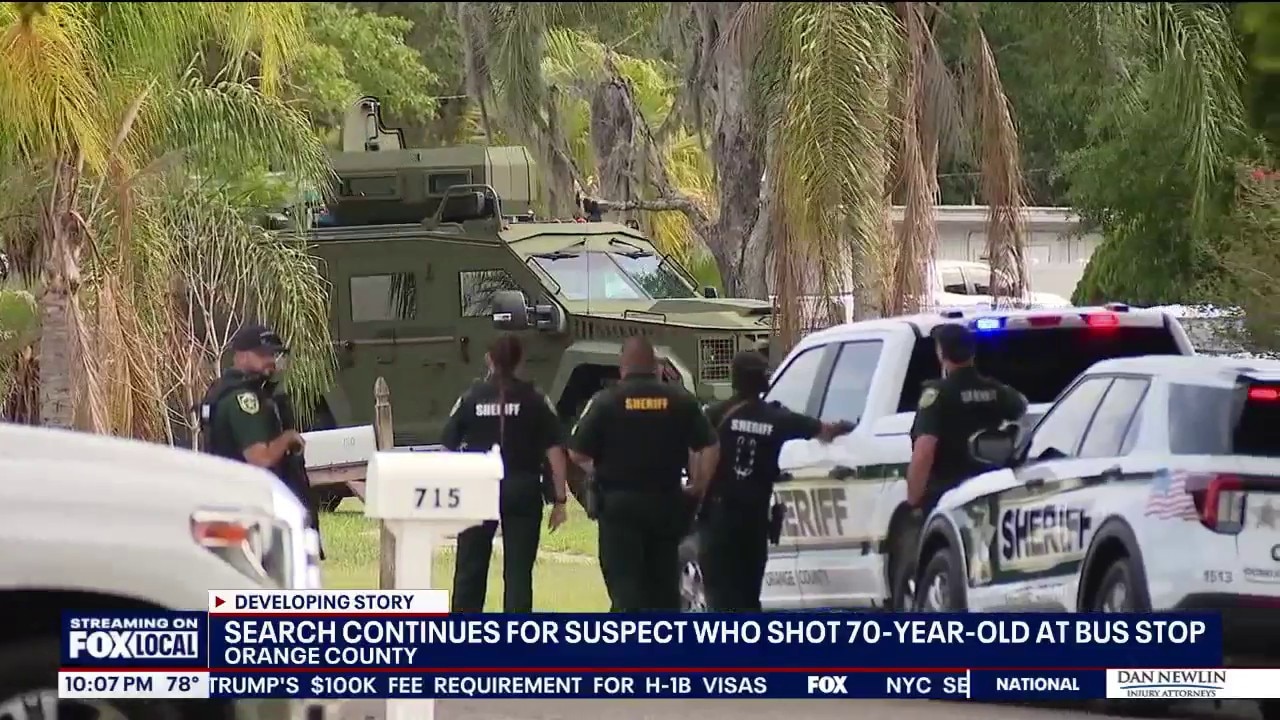 Search for suspect underway after woman shot at bus stop