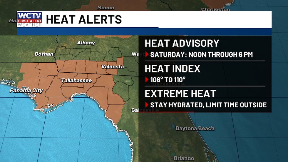 Feels-like temperatures in the triple digits will make for dangerous heat this afternoon.