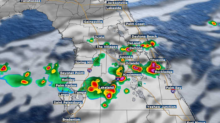 TIMELINE: Storms become more widespread in Central Florida Wednesday