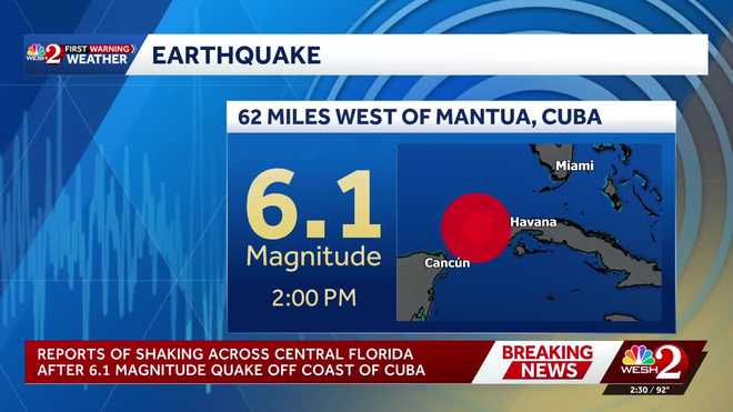 Earthquake hits near Cuba, felt across Florida Earthquake hits near Cuba, felt across Florida