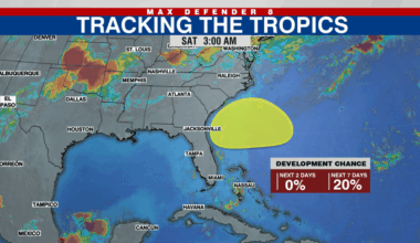 NHC identifies low-pressure area off Florida’s Atlantic coast