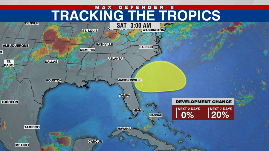 NHC identifies low-pressure area off Florida’s Atlantic coast
