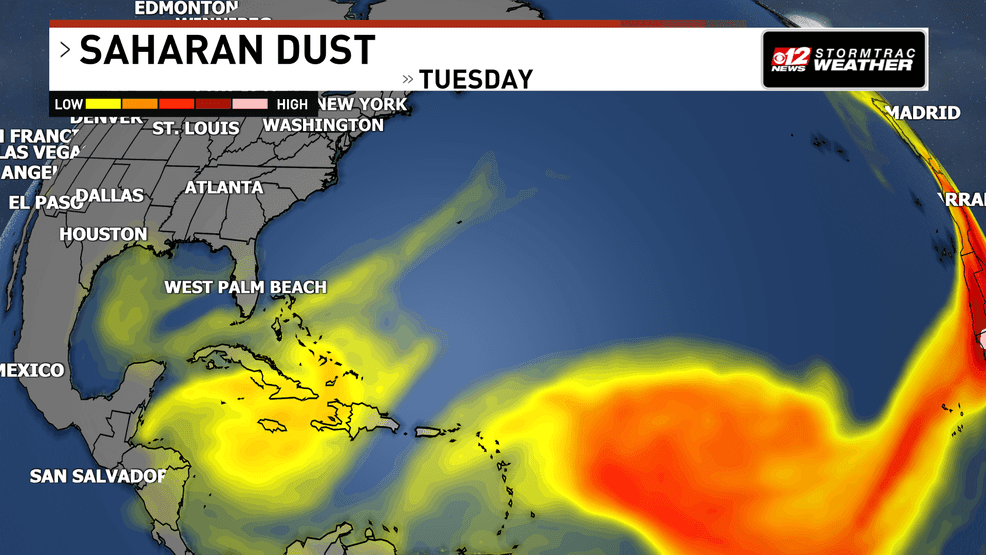 Saharan dust keeps rain chances limited across South Florida. (WPEC)