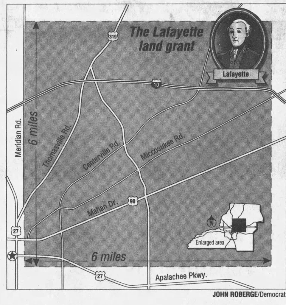 The Lafayette Land Grant as illustrated by then Tallahassee Democrat artist John Roberge.