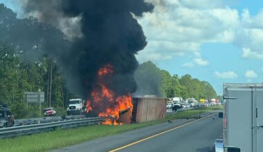 Jacksonville man suffers critical injuries in fiery semi-truck crash on I-95 in St. Johns County
